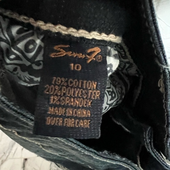 Seven7 Cropped Stretch Jeans Dark Wash Great Fade 21" Inseam Size 10 - Picture 2 of 7